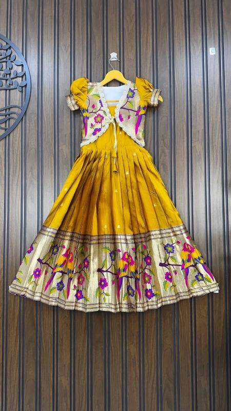 NEW LAUNCING KIDS GOWN PAITHANI silk holesale children clothing